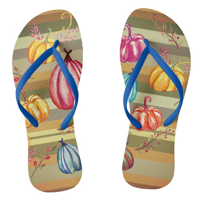 Herbstfarbene Pumpkins Flip Flops (Fußbett)