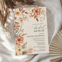 Herbstfarbene Wildblumen Brautparty