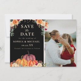 Herbstfarbener Couple-Foto fallen Save The Date