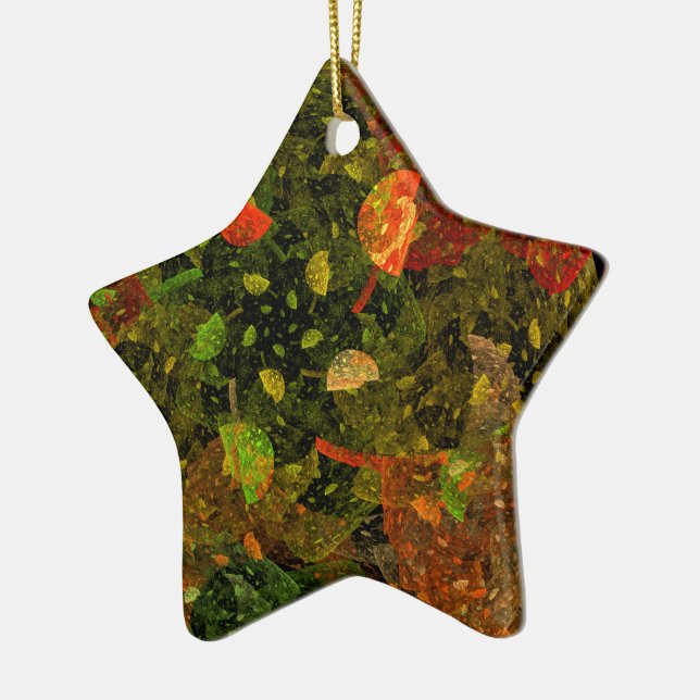 Herbstfarbenes Dekordesign Keramik Ornament (Links)