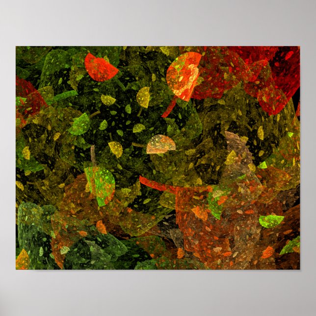 Herbstfarbenes Dekordesign Poster (Vorne)