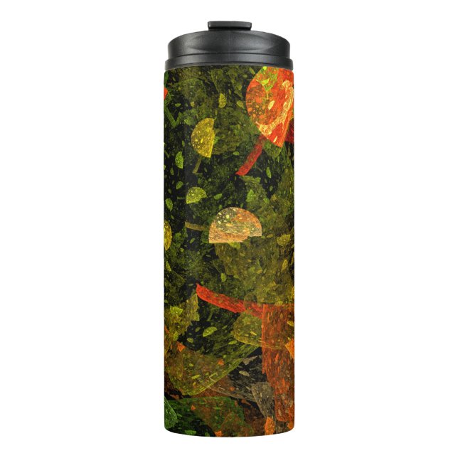 Herbstfarbenes Dekordesign Thermosbecher (Vorderseite)