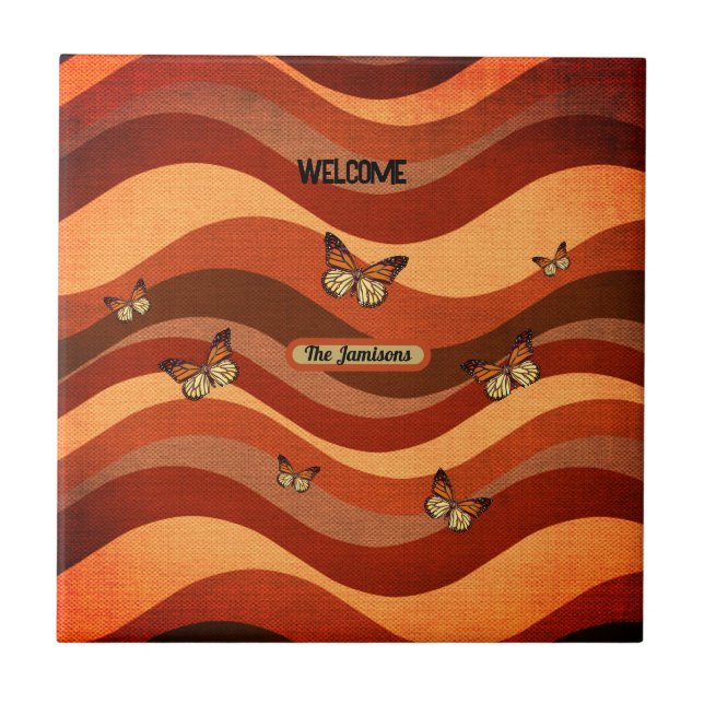 Herbstfarbenschmettern Fliese (Vorderseite)