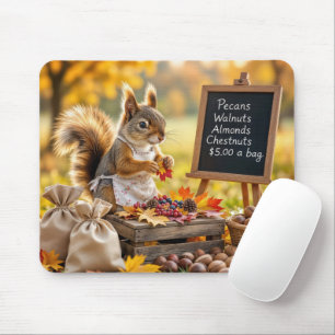 Herbstfarm mit Eichhörnchen Mousepad
