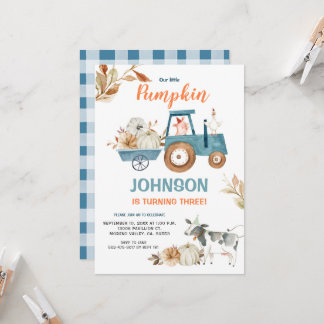 Herbstfarm Unser kleiner Pumpkin Geburtstag Einladung