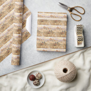 Herbstfasan im ländlichen Feld Geschenkpapier