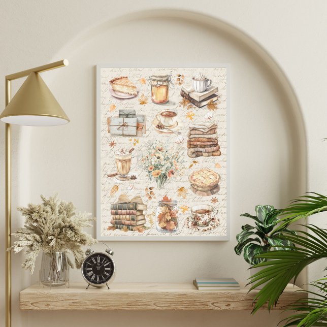 Herbstfavoriten Essentials ästhetisch Poster (In situ)