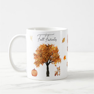Herbstfavoriten Wasserfarbe Vintag Kaffeetasse