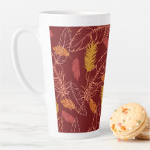 Herbstfedern Latte Tasse