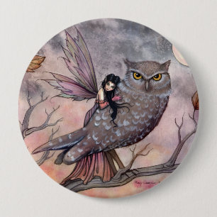 Herbstfee und Eulenknopf Button