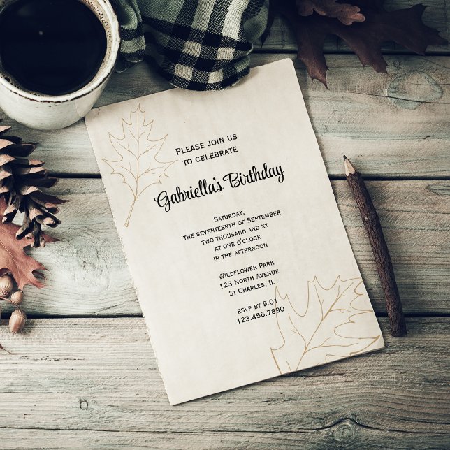 Herbstfeier Blätter Geburtstagsparty Einladung (Von Creator hochgeladen)