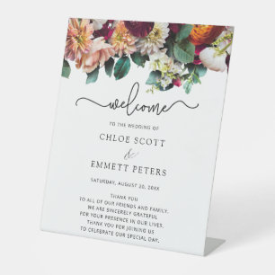 Herbstfeier Blume Begrüßung Sockelschild