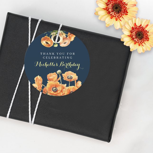 Herbstfeier Herbst Orange Blume Geschenkanhänger (Von Creator hochgeladen)