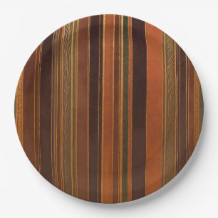 Herbstferien Streifen dunkel Pappteller