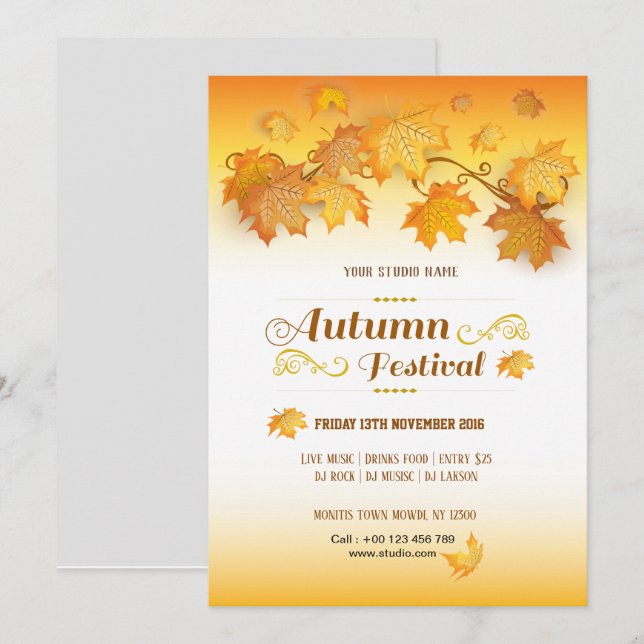 Herbstfest Flyer Einladung (Vorne/Hinten)
