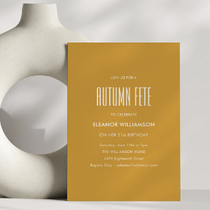 Herbstfest-Senf-Minimalist 21. Geburtstag Herbst Einladung
