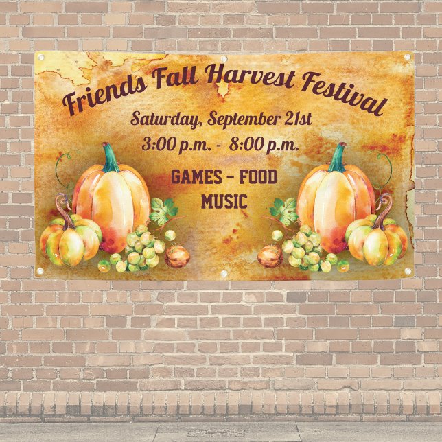 Herbstfestival Banner (Fall Harvest Festival Banner - Advertise your fall themed event. Pumpkins and autumn colors )