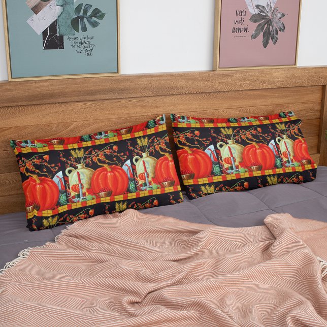 Herbstfestliche antike Malerei Pumpkin Dekoration Kissenbezug (Autumn Festive Antique Painting Pumpkin Decoration Duvet Cover)
