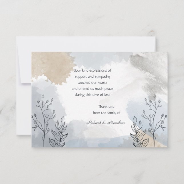 Herbstfeuer Beileid Dankeschön Karte (Vorderseite)