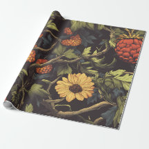Herbstfeuer Botanisches Florales Geschenkpapier