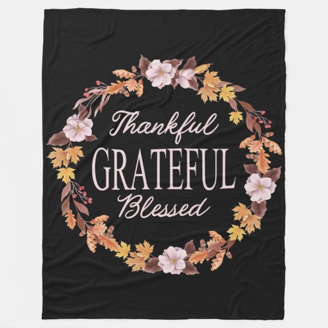 Herbstfeuer dankbar dankbar, gesegnet fleecedecke (Vorderseite)