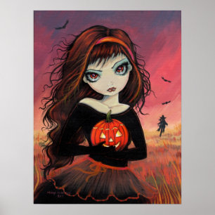Herbstfeuer Halloween Poster Druck