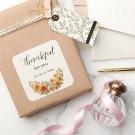 Herbstfeuer - Herbst Erntedank Quadratischer Aufkleber