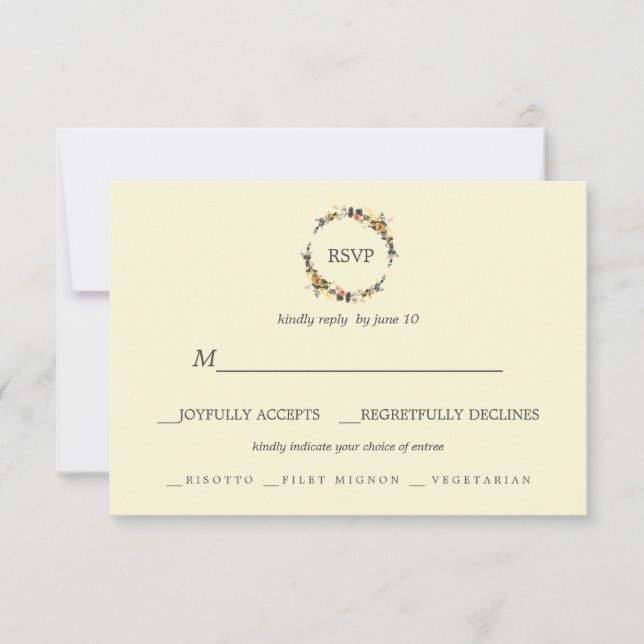 Herbstfeuer | Moderne Wahl des RSVP-Hochzeitessens RSVP Karte (Vorderseite)