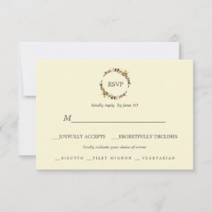 Herbstfeuer Moderne Wahl des RSVP-Hochzeitessens RSVP Karte