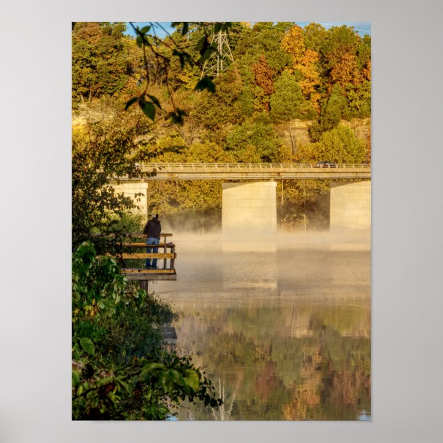 Herbstfischen am Springfield-See Poster (Vorne)