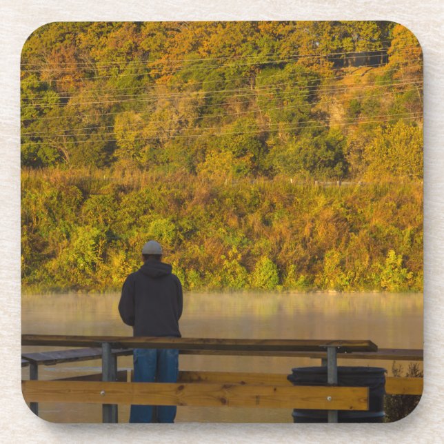 Herbstfischen Springfield Untersetzer (Vorderseite)