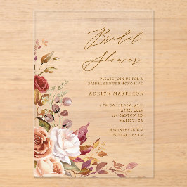 Herbstflora Elegant Brautdusche Einladung