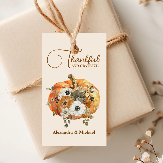 Herbstfloral Pumpkin Erntedank Dinner Geschenkanhänger (Von Creator hochgeladen)