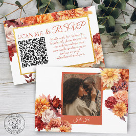 Herbstfloral QR Code UAWG Hochzeitsszenario Begleitkarte