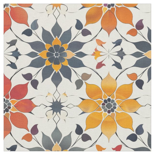 Herbstfloral Tile Stoff (Nahaufnahme)