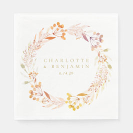 Herbstfloral Wreath Boho Personalisiert Serviette