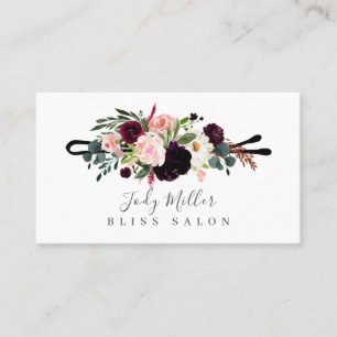 Herbstflorale Bobby Button Salon Business Cards Visitenkarte