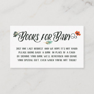 Herbstflorale Bücher für Kinder Begleitkarte