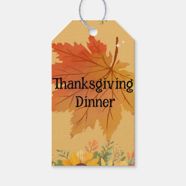 Herbstflorale Erntedank Geschenkanhänger (Vorderseite)