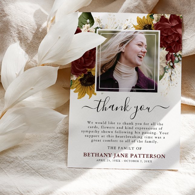 Herbstflorale Foto Dankeskarte (Von Creator hochgeladen)