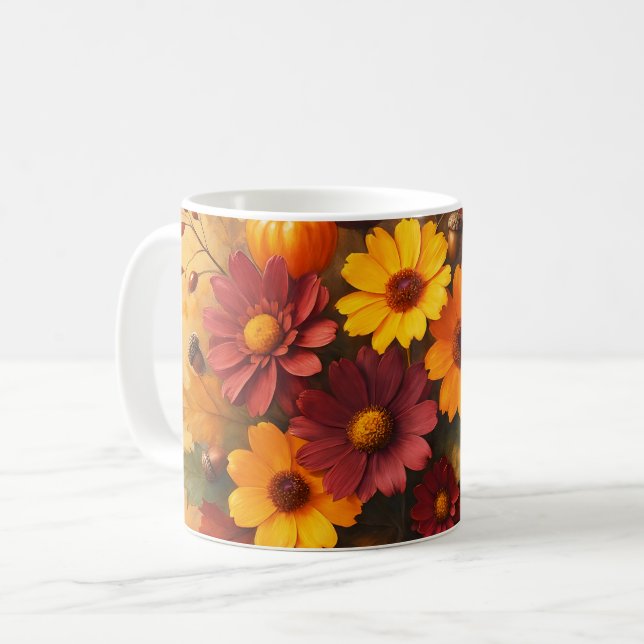 Herbstflorale Fusion Kaffeetasse (Vorderseite Links)