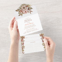 Herbstflorale Herbst Brautparty und Rezept All In One Einladung