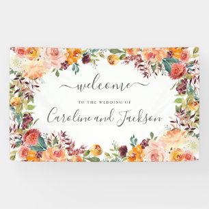 Herbstflorale Hochzeit Banner