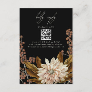Herbstflorale Hochzeit im Herbst QR Begleitkarte