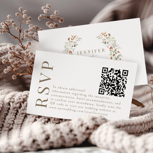 Herbstflorale Hochzeit im Herbst UAWG QR-Code Begleitkarte (Von Creator hochgeladen)