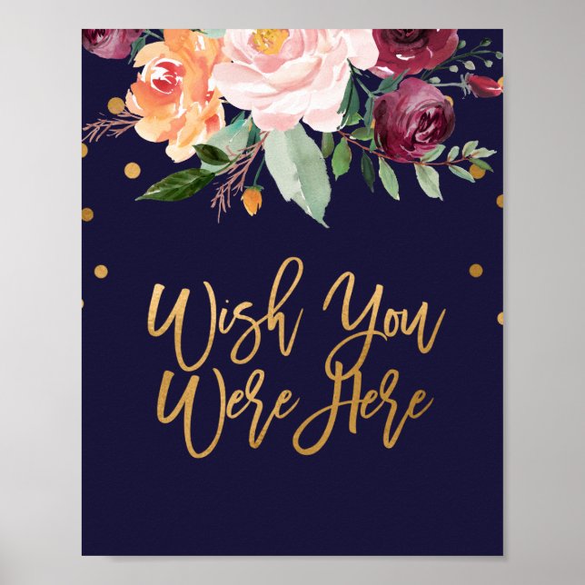 Herbstflorale Hochzeit wünscht, Sie wären hier Unt Poster (Vorne)