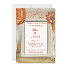 Herbstflorale Hochzeitseinladung