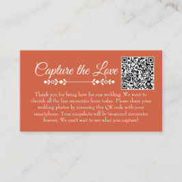 Herbstflorale Hochzeitskarte QR - Foto Begleitkarte