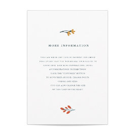 Herbstflorale Hochzeitstagung Begleitkarte