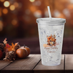 Herbstflorale Hütte Core Teacup Geburtstags-Tee-Pa Acryltrinkbecher